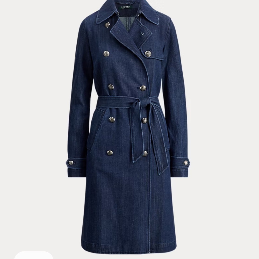 Ralph Lauren Belted Denim Trench Coat size 8 sold out